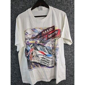 Mark Martin Shirt NASCAR 1999 Ford Valvoline Double Side 100% Cotton Size L